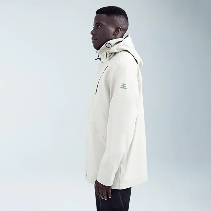 Ulterior beige hardshell jacket side view
